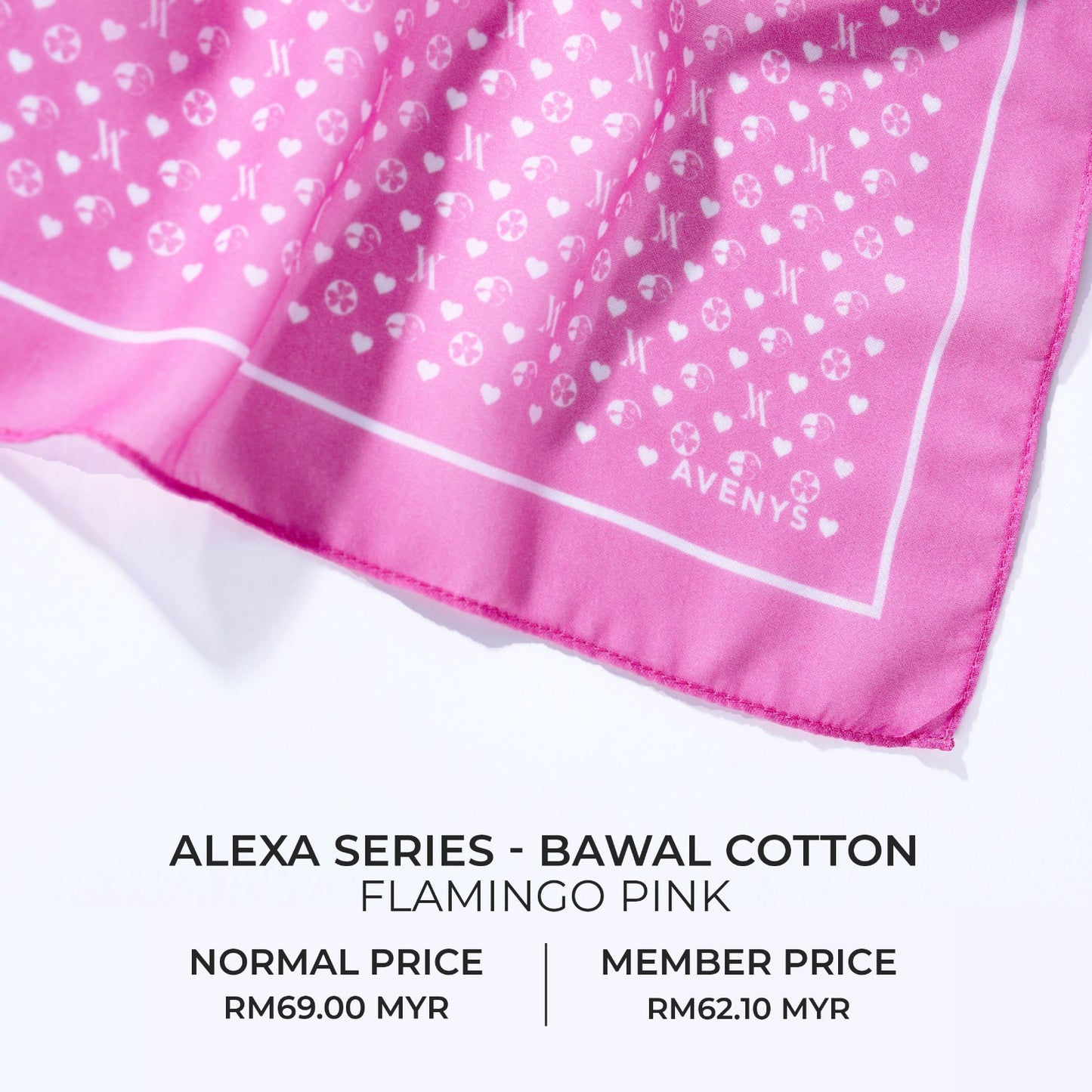 Monogram ALEXA Series - Flamingo Pink (Bawal Cotton)