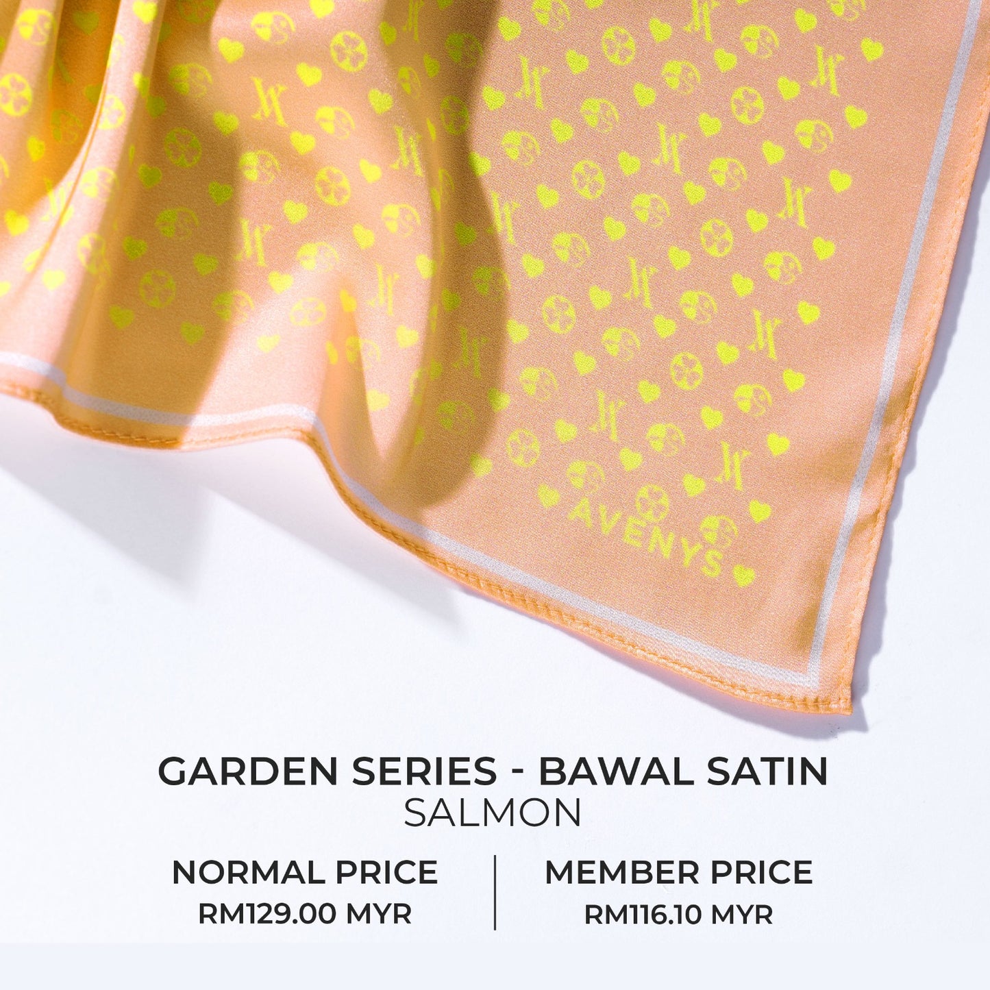 Monogram GARDEN Series - Salmon (Bawal Satin)